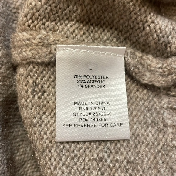 NWT Pink Rose longline cardigan in Stone (oatmeal tan color), size Large - Picture 10 of 11